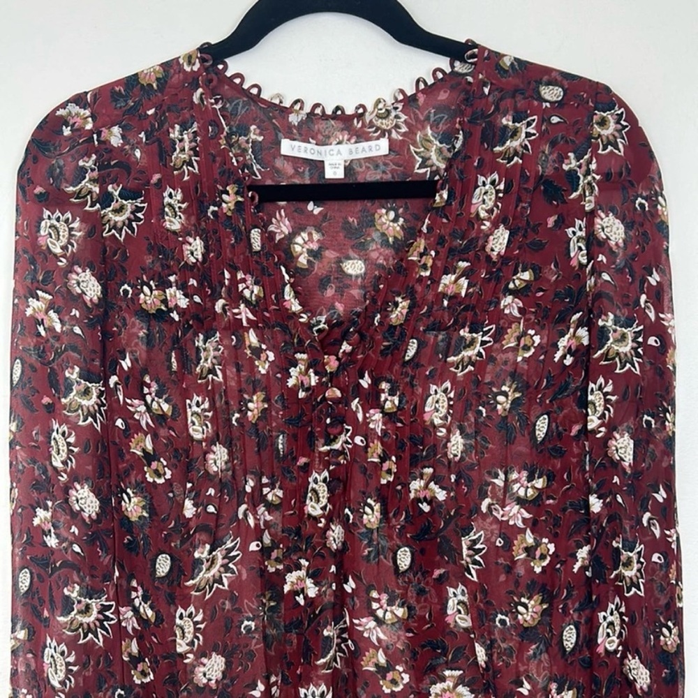 Veronica Beard Silk Floral Blouse